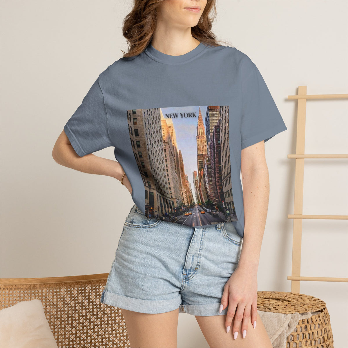 New York City Street Photo T-Shirt — Urban Sunset Skyline Tee