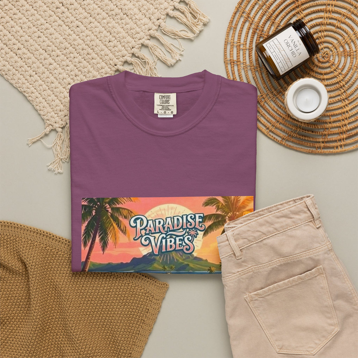 Unisex Beach Van T-Shirt — "Paradise Vibes" Surf Camper Graphic Tee