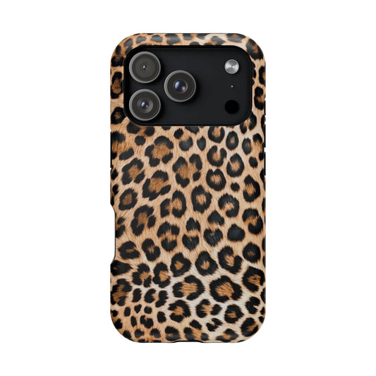 Classic Leopard Print Magnetic Phone Case — Impact-Resistant Protective Cover