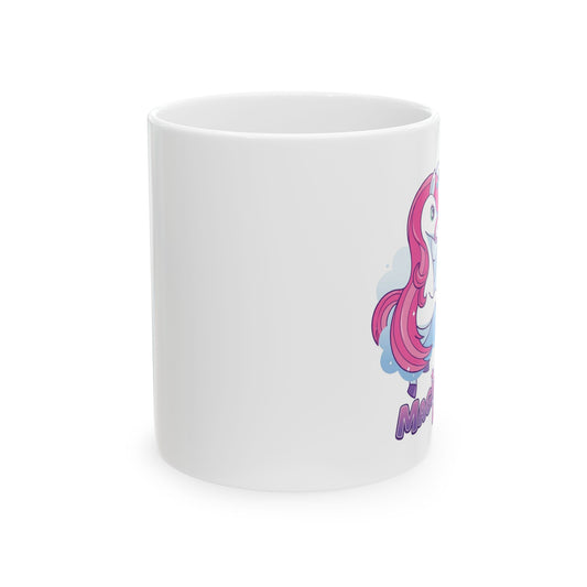 Unicorn Mermaid Ceramic Mug — Cute Pink Mermaid Coffee Cup (11oz & 15oz)