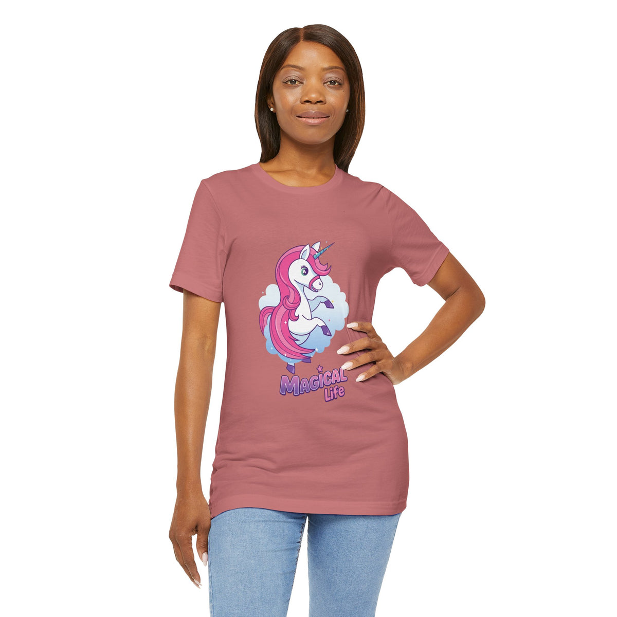 Magical Life Unicorn Tee - Cute Pink Unicorn Graphic T-Shirt for Kids & Teens