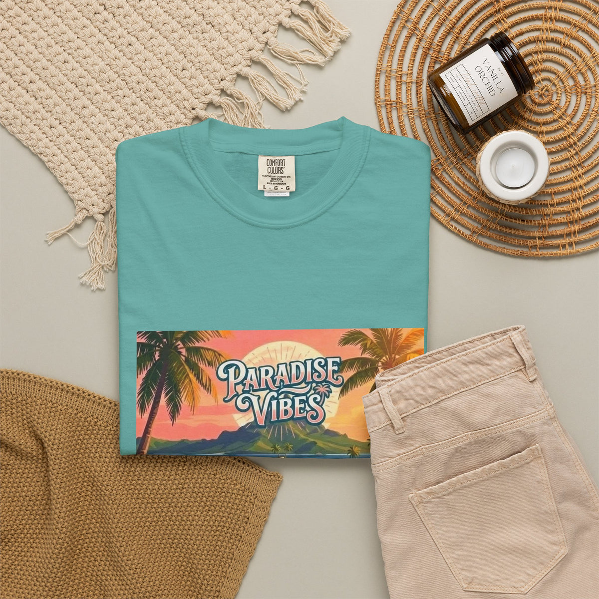 Unisex Beach Van T-Shirt — "Paradise Vibes" Surf Camper Graphic Tee