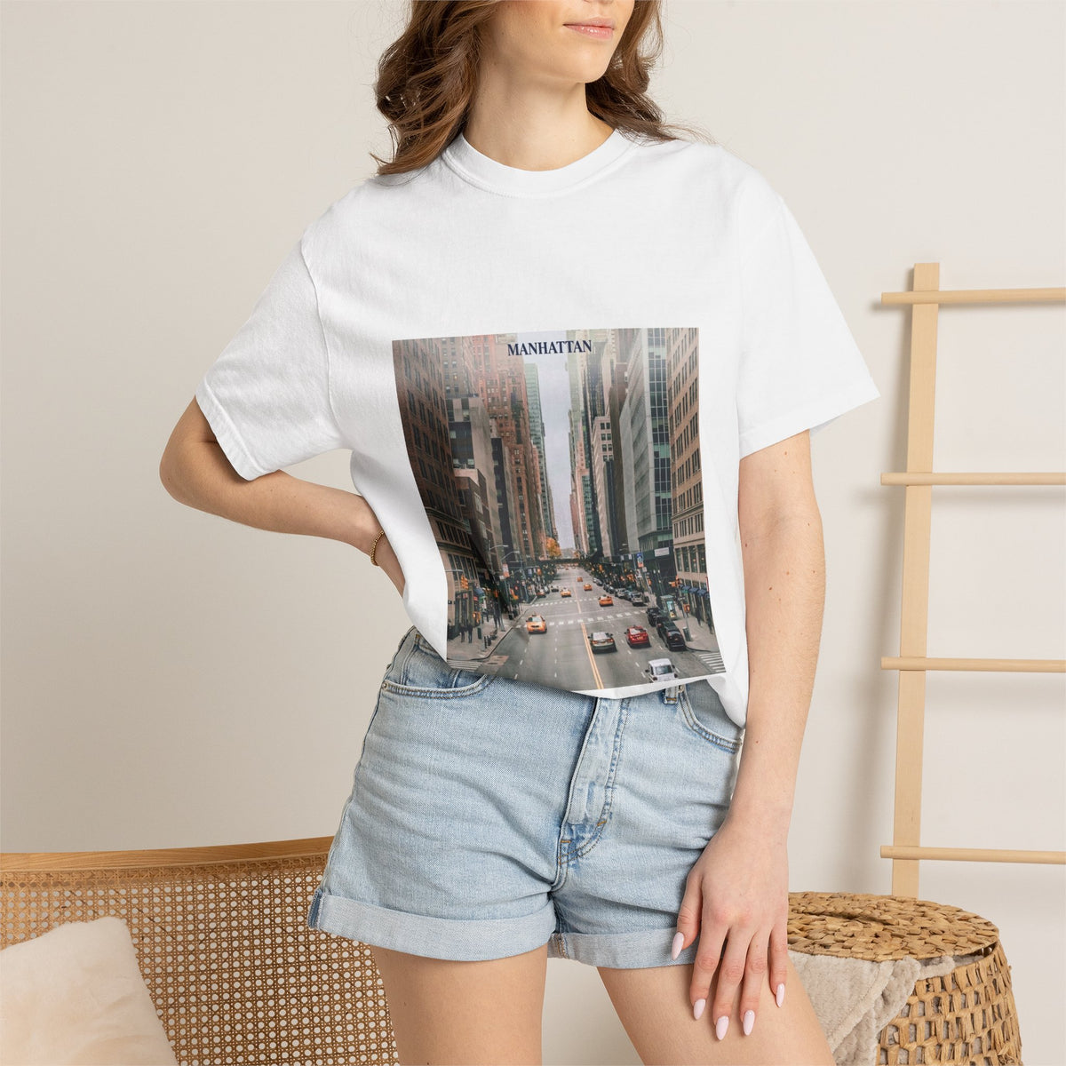 Manhattan Street Photo T-Shirt — Vintage NYC Cityscape Tee