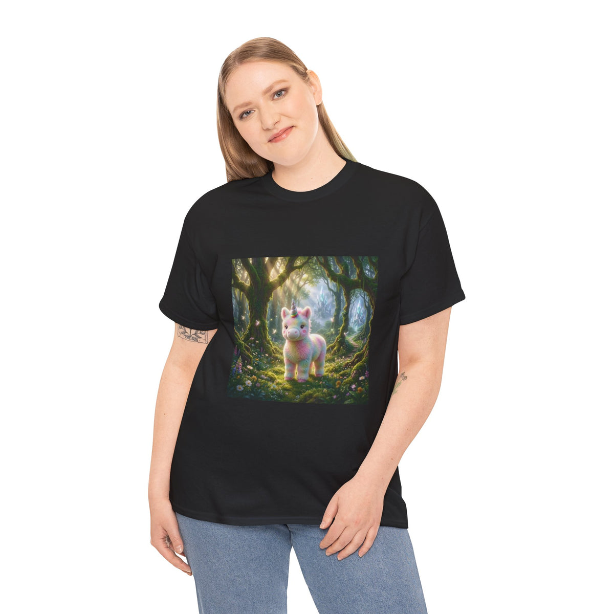Cute Fantasy Cat T-Shirt — Whimsical Forest Kitten Tee