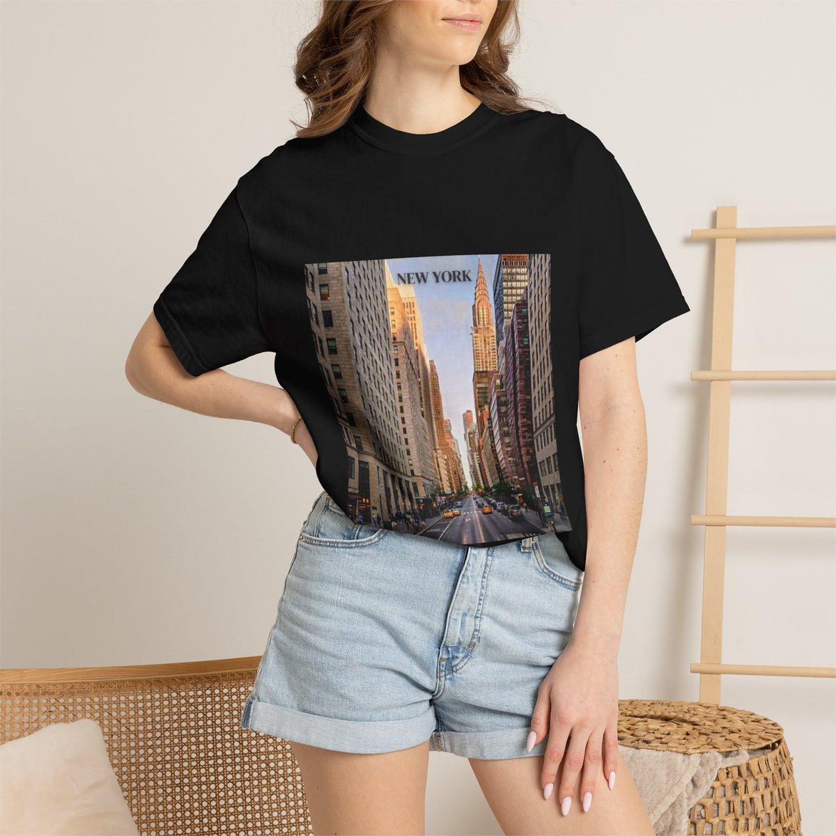New York City Street Photo T-Shirt — Urban Sunset Skyline Tee