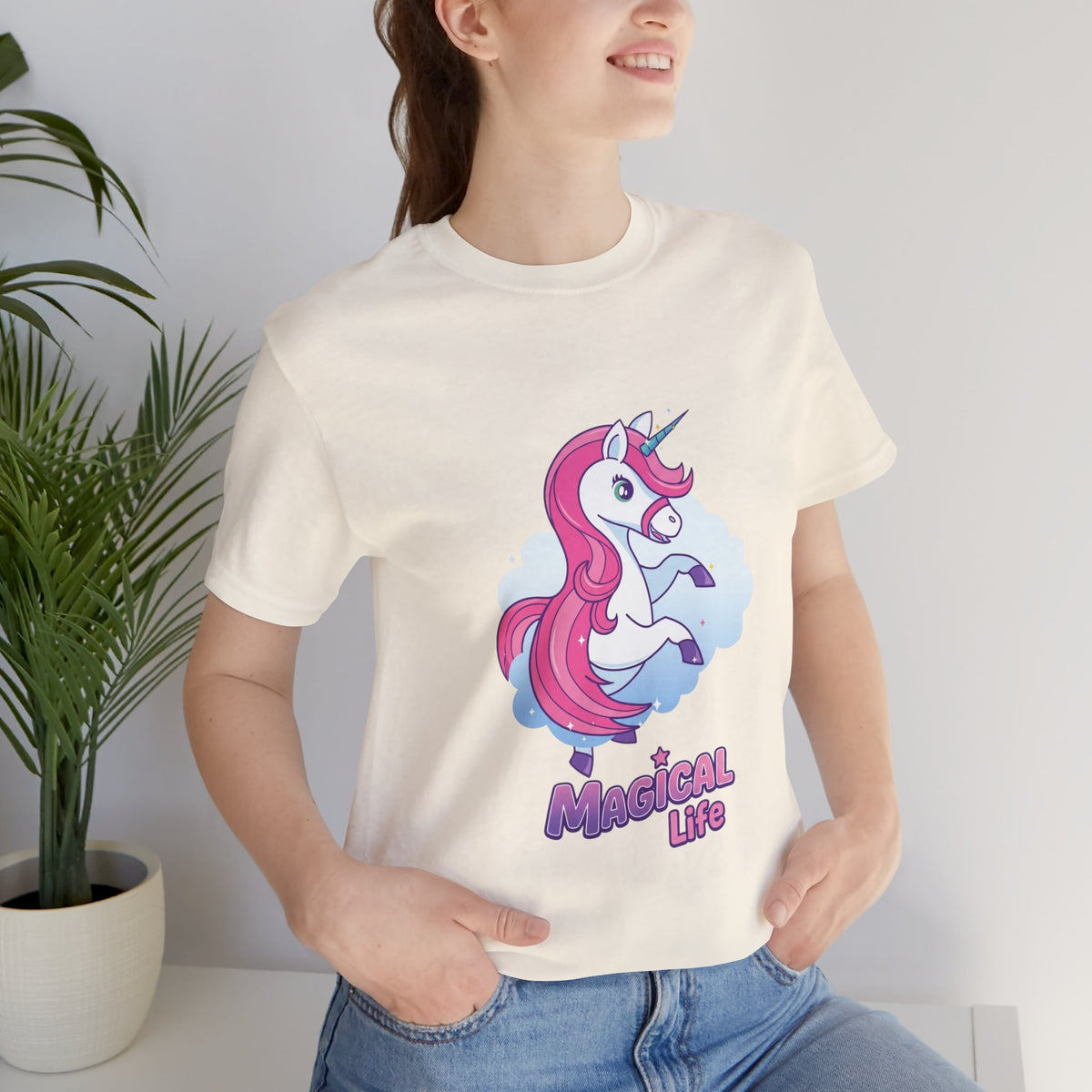 Magical Life Unicorn Tee - Cute Pink Unicorn Graphic T-Shirt for Kids & Teens
