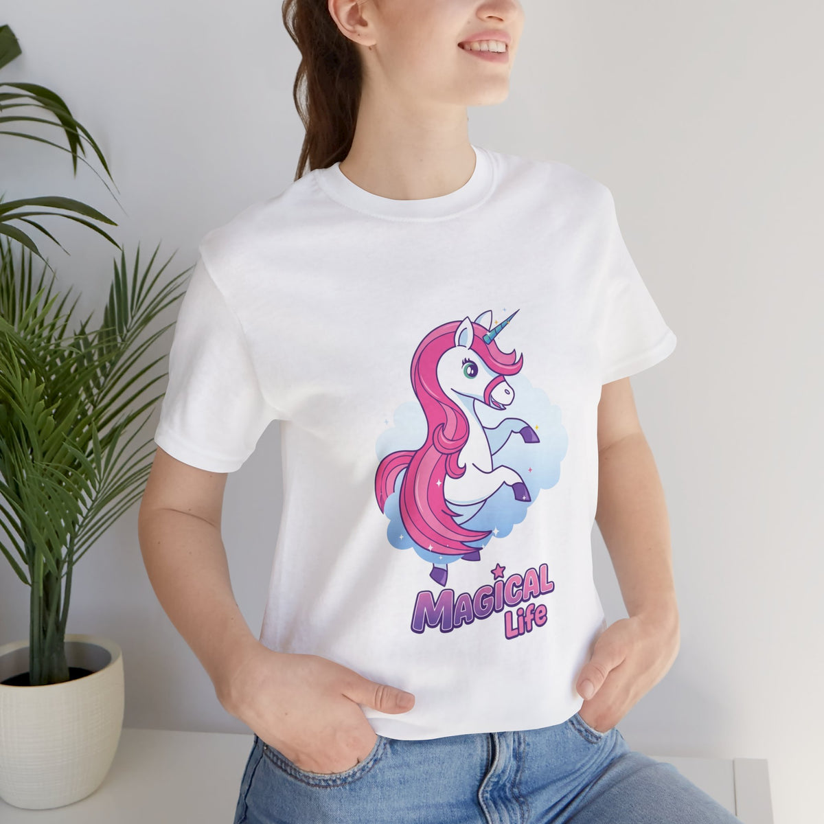 Magical Life Unicorn Tee - Cute Pink Unicorn Graphic T-Shirt for Kids & Teens