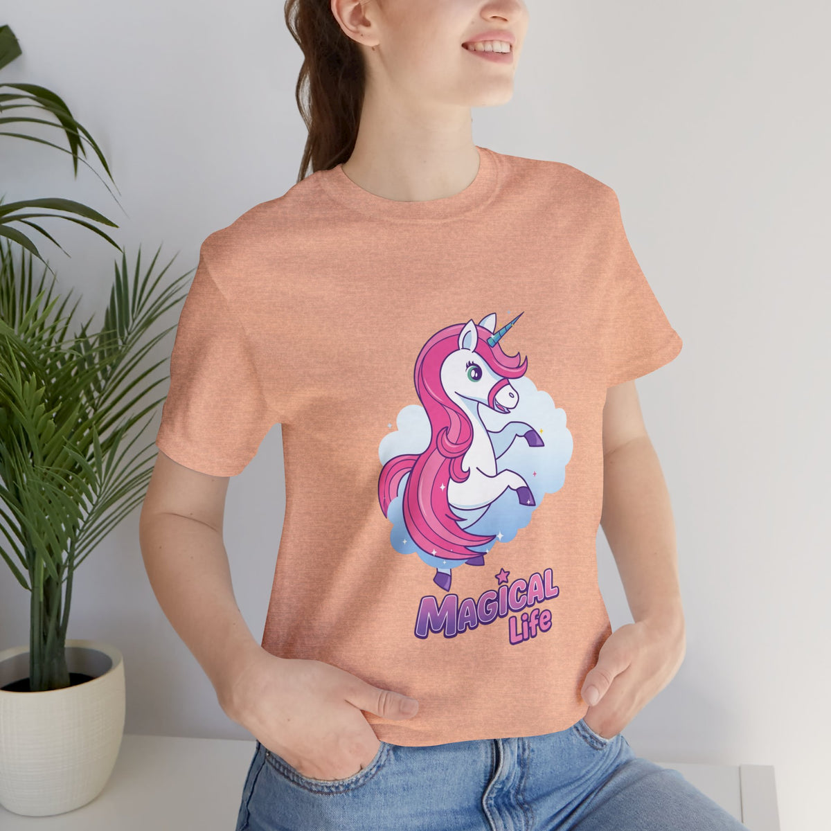 Magical Life Unicorn Tee - Cute Pink Unicorn Graphic T-Shirt for Kids & Teens