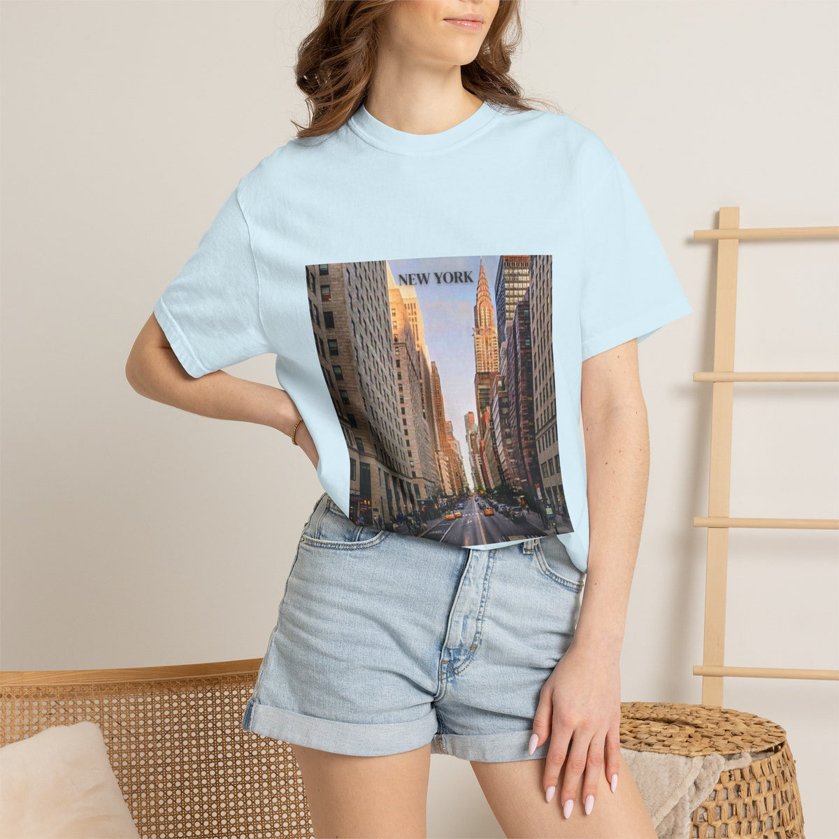 New York City Street Photo T-Shirt — Urban Sunset Skyline Tee