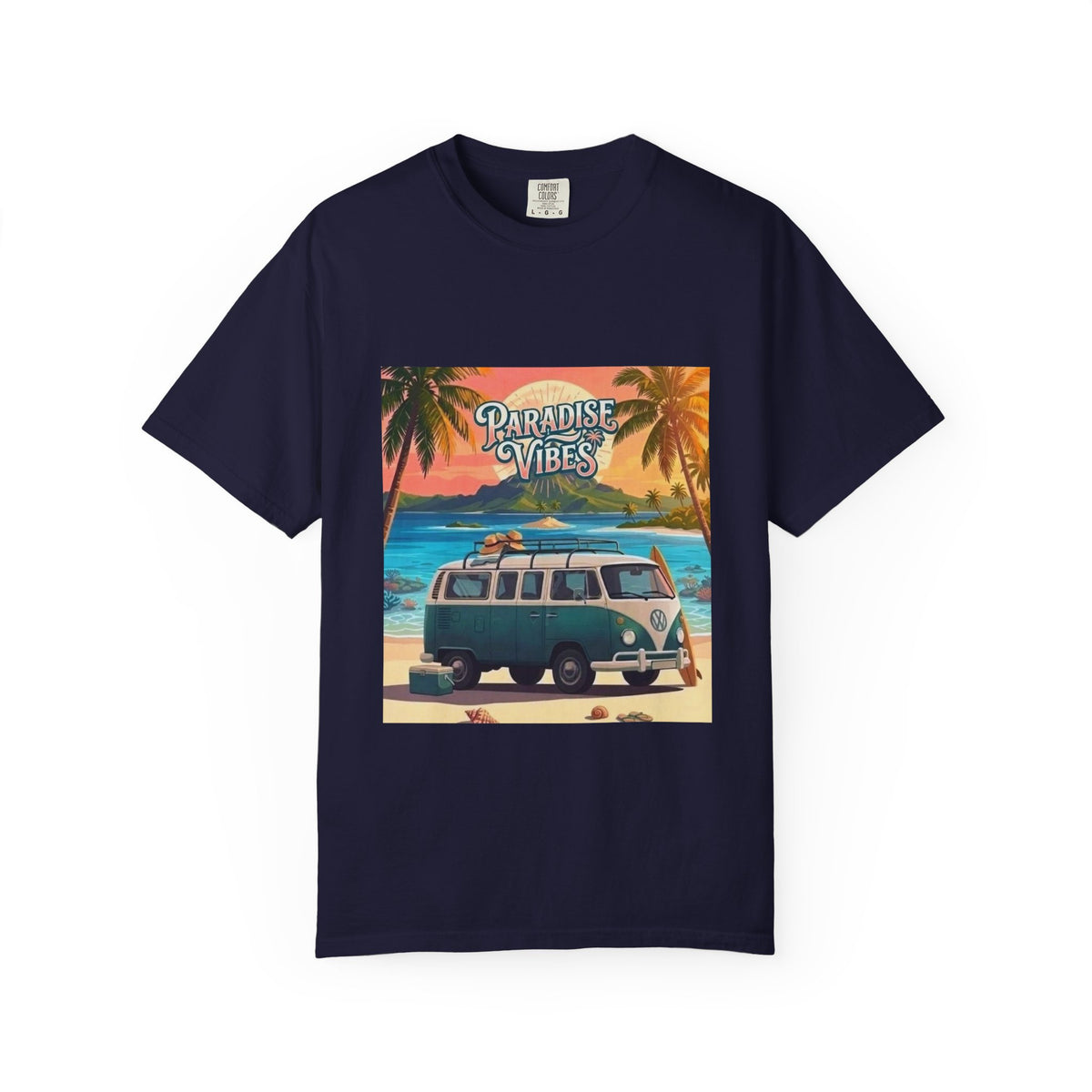 Unisex Beach Van T-Shirt — "Paradise Vibes" Surf Camper Graphic Tee
