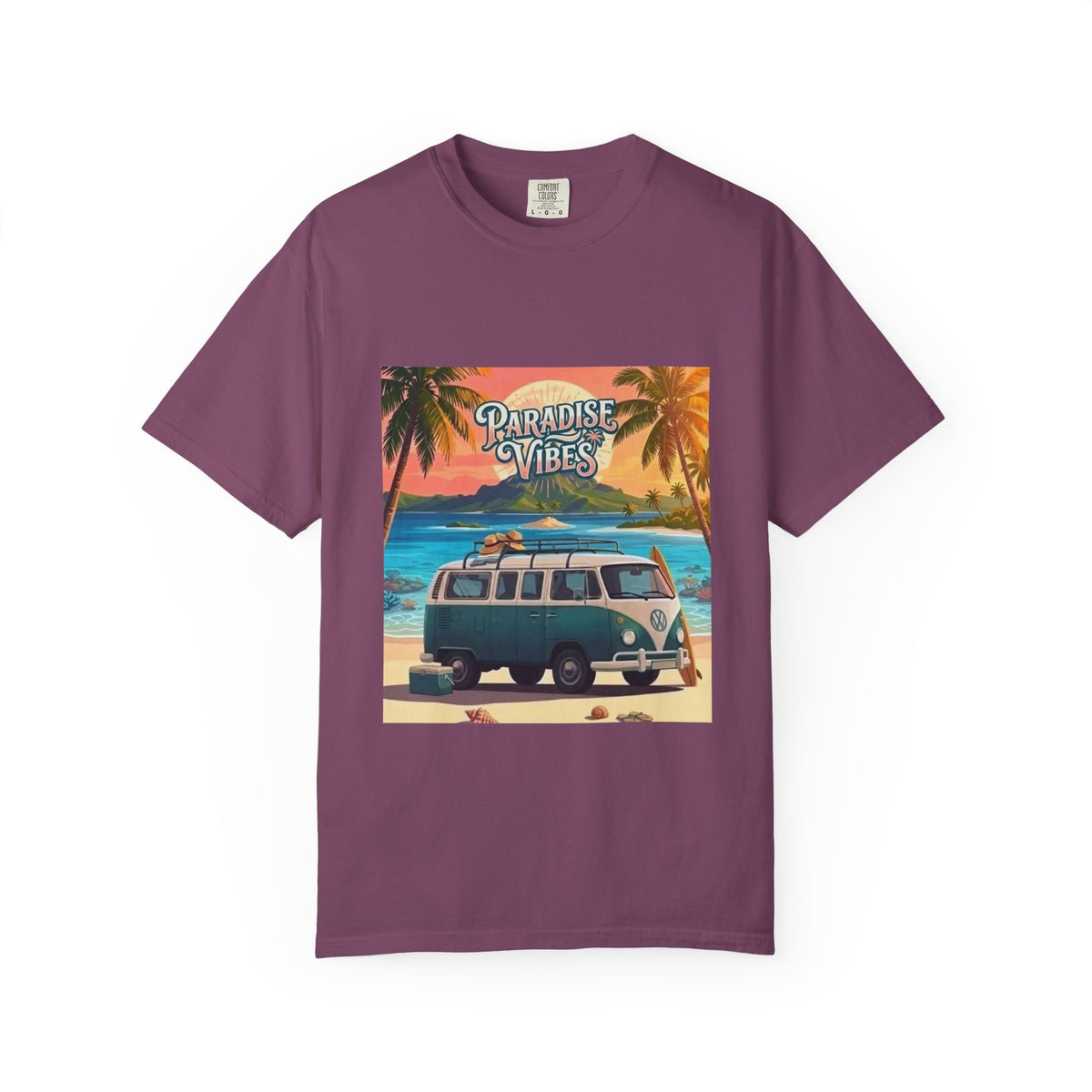 Unisex Beach Van T-Shirt — "Paradise Vibes" Surf Camper Graphic Tee