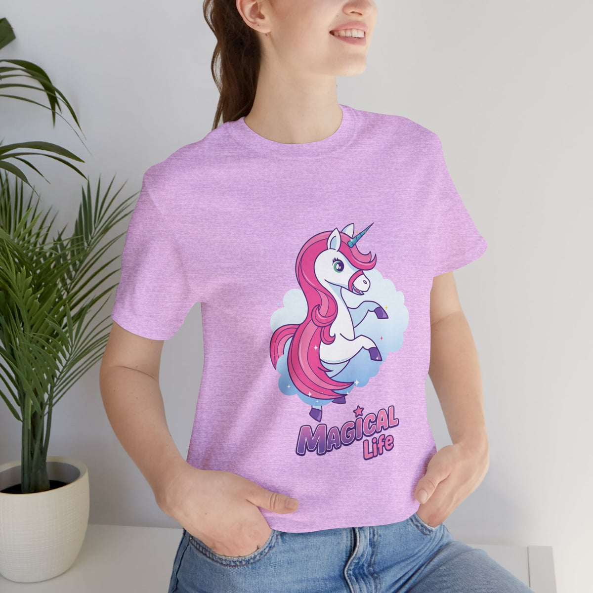 Magical Life Unicorn Tee - Cute Pink Unicorn Graphic T-Shirt for Kids & Teens