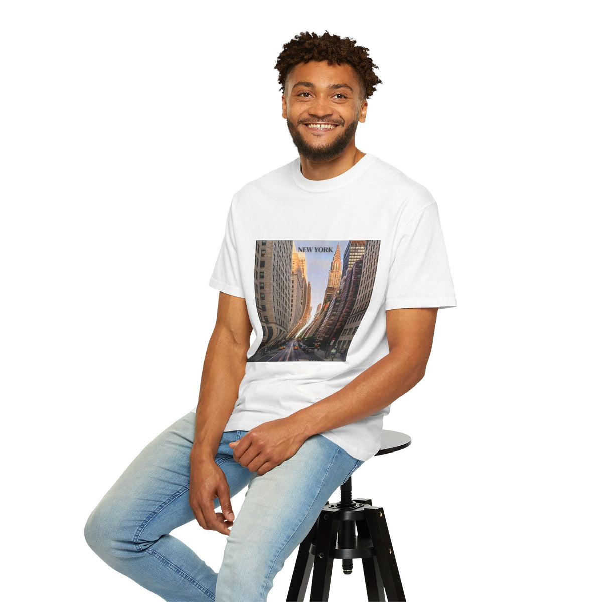 New York City Street Photo T-Shirt — Urban Sunset Skyline Tee