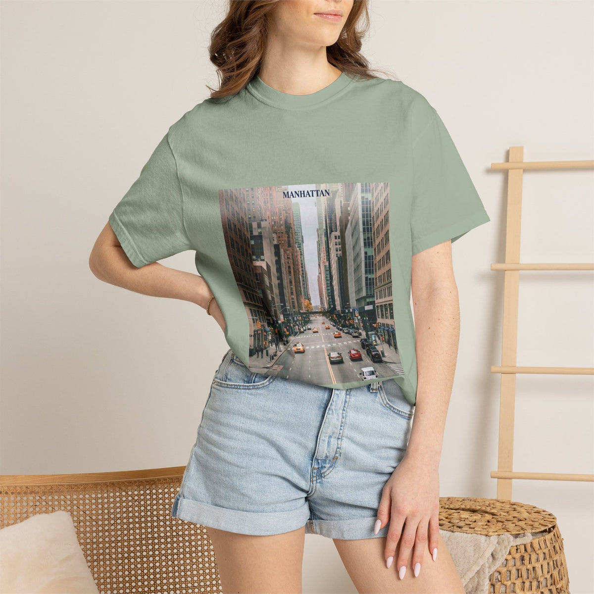Manhattan Street Photo T-Shirt — Vintage NYC Cityscape Tee