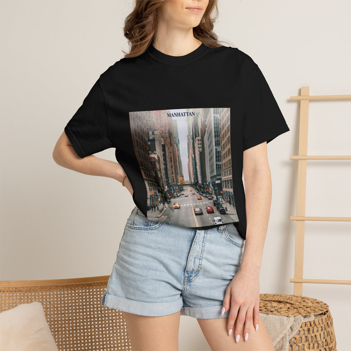 Manhattan Street Photo T-Shirt — Vintage NYC Cityscape Tee