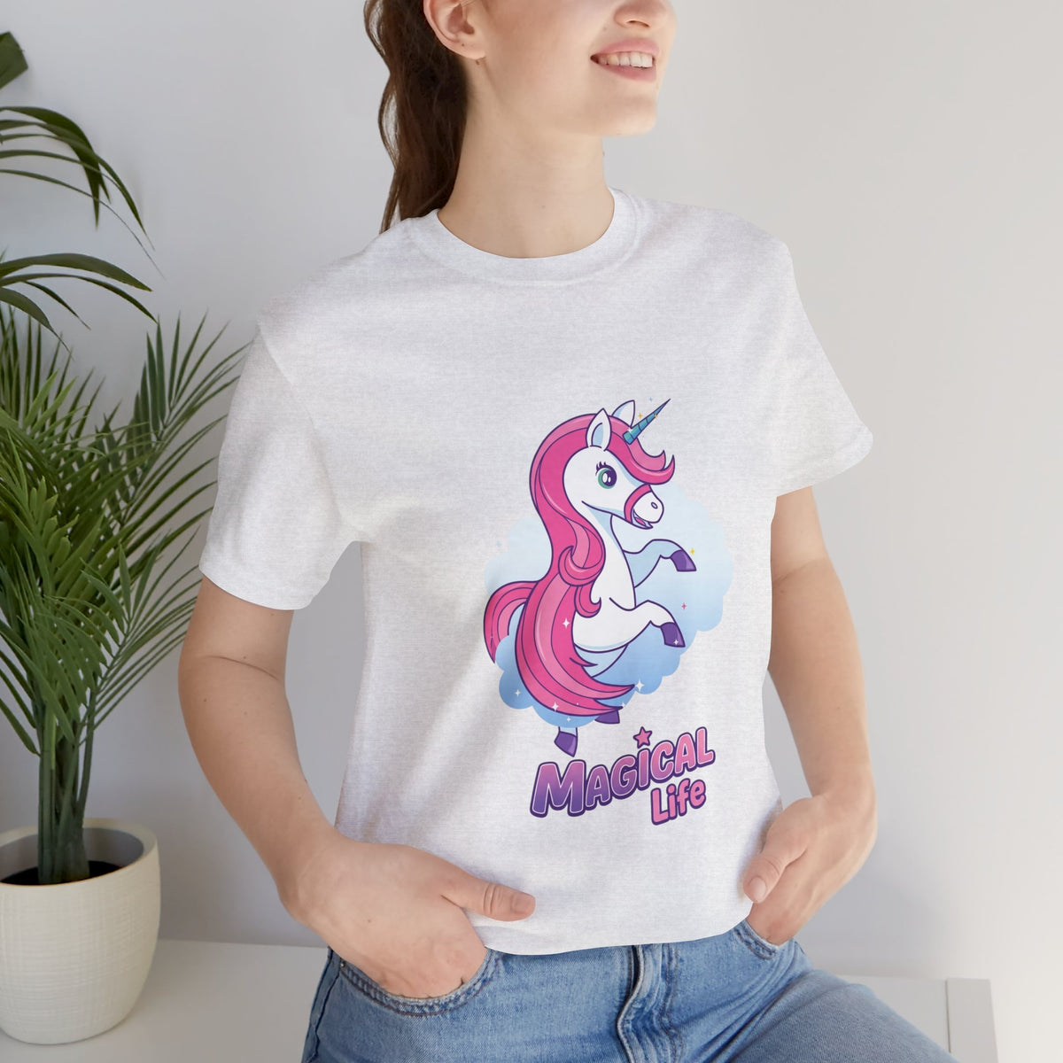 Magical Life Unicorn Tee - Cute Pink Unicorn Graphic T-Shirt for Kids & Teens