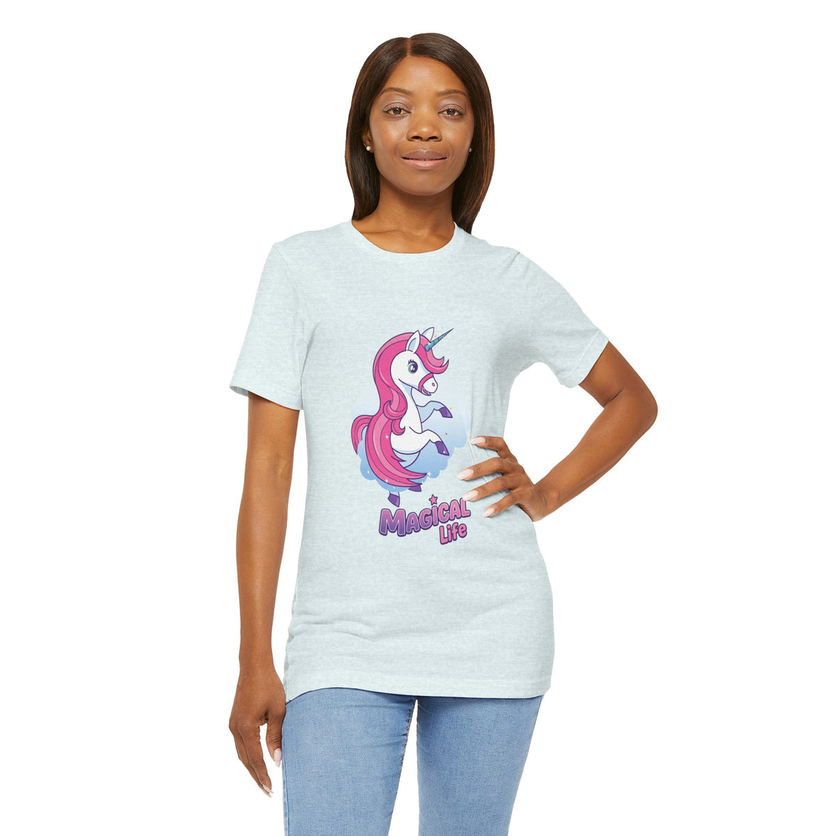 Magical Life Unicorn Tee - Cute Pink Unicorn Graphic T-Shirt for Kids & Teens