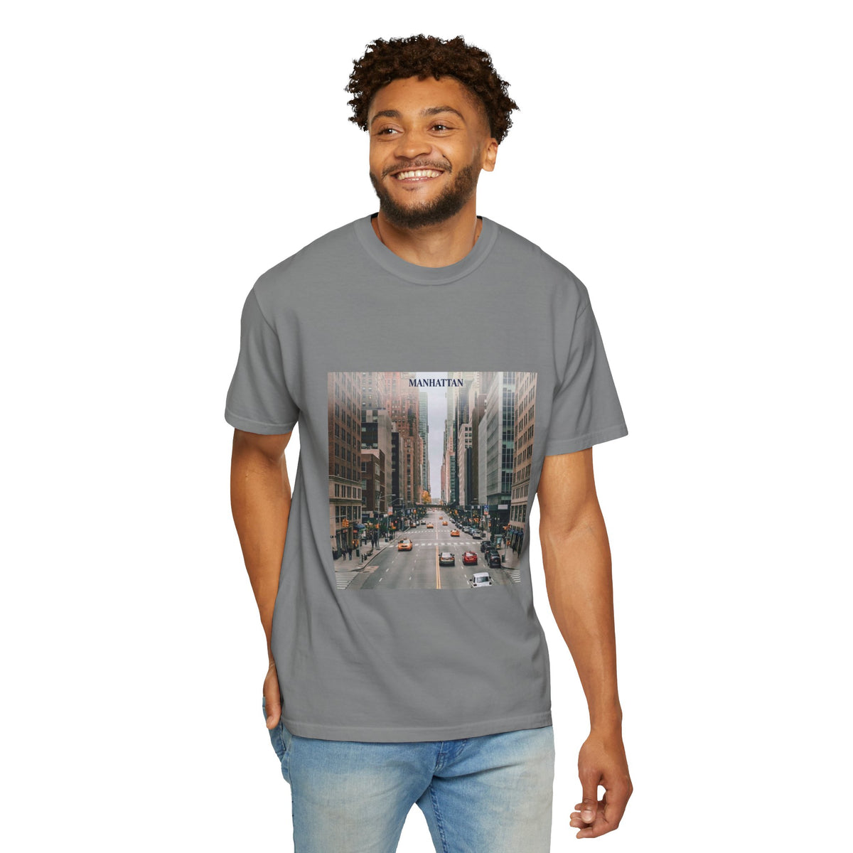 Manhattan Street Photo T-Shirt — Vintage NYC Cityscape Tee