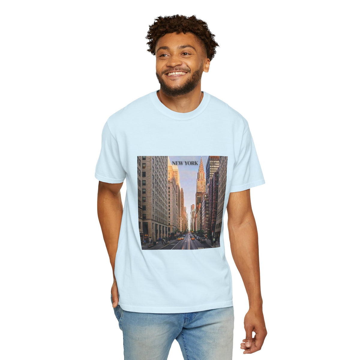 New York City Street Photo T-Shirt — Urban Sunset Skyline Tee