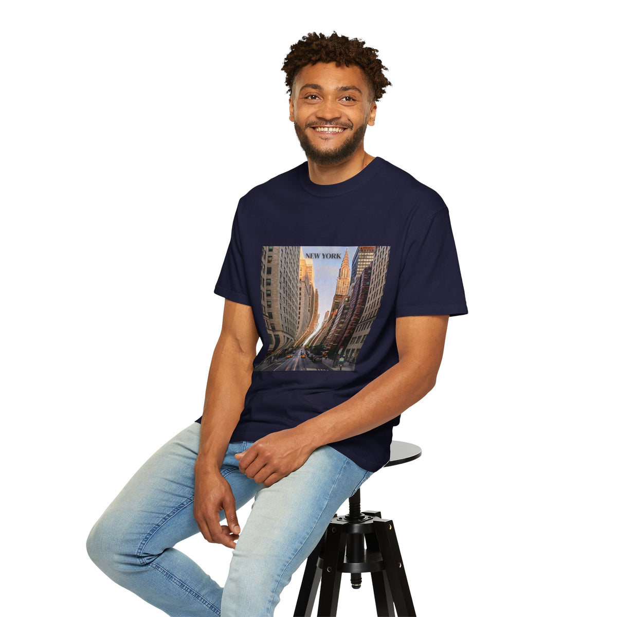 New York City Street Photo T-Shirt — Urban Sunset Skyline Tee