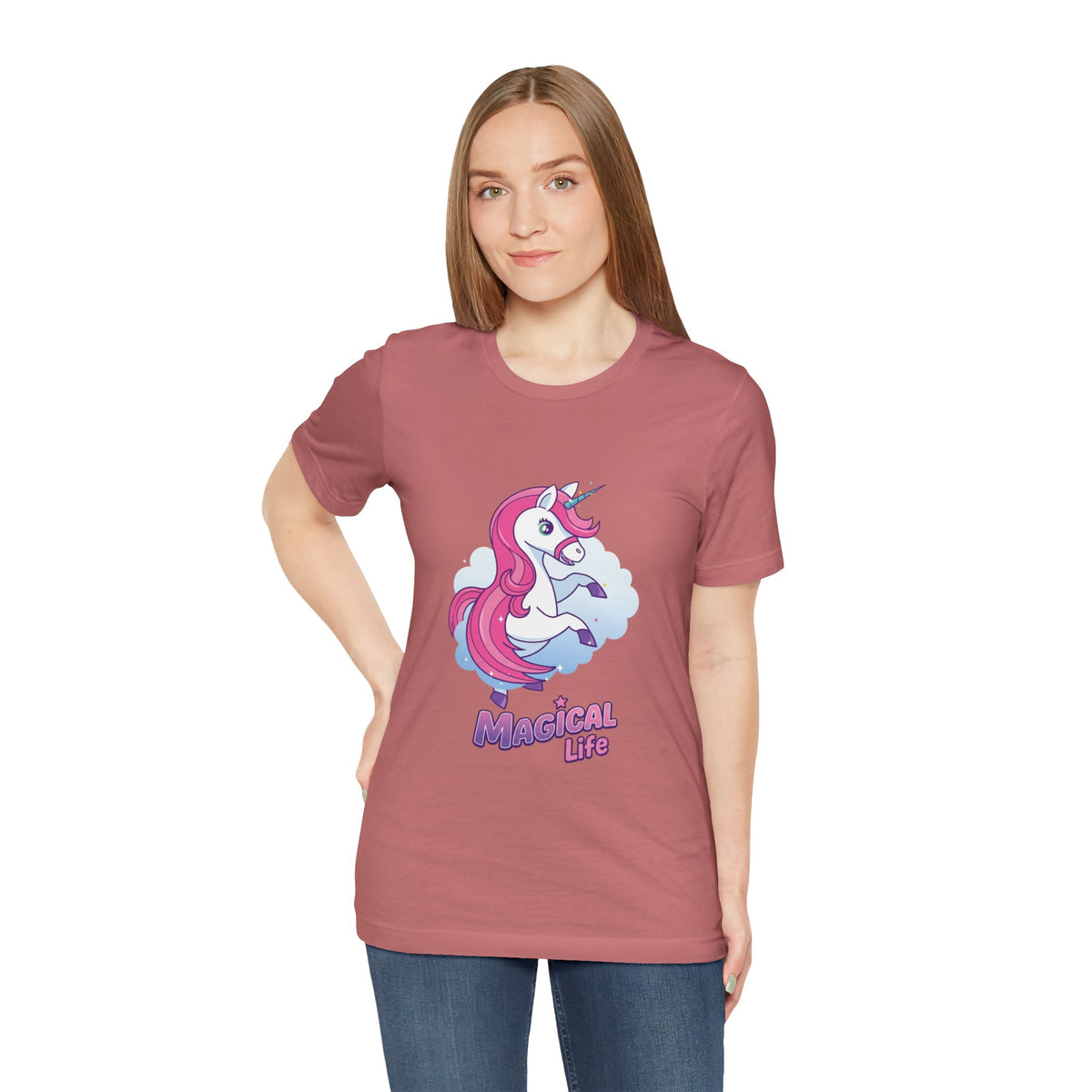 Magical Life Unicorn Tee - Cute Pink Unicorn Graphic T-Shirt for Kids & Teens