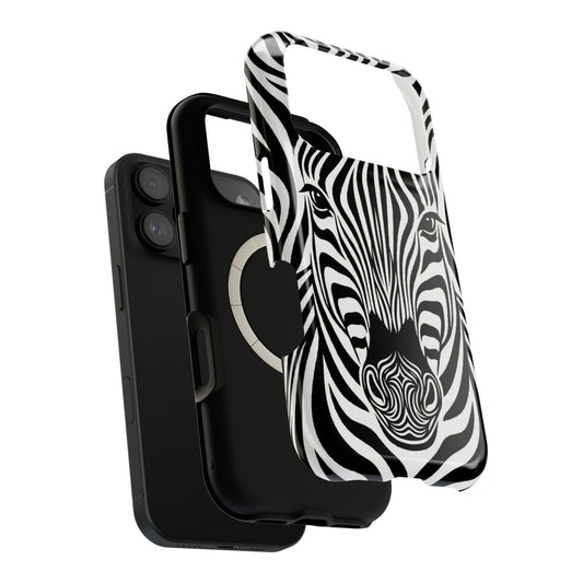 Zebra Stripe Magnetic Impact Phone Case — Protective Artistic Animal Print