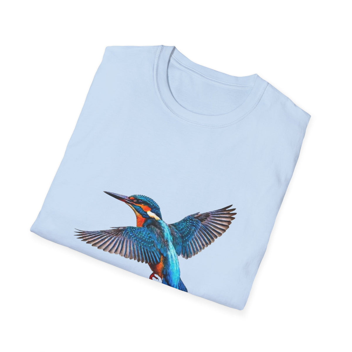 Kingfisher 'Born to Fly Free' T-Shirt — Nature Lover Graphic Tee
