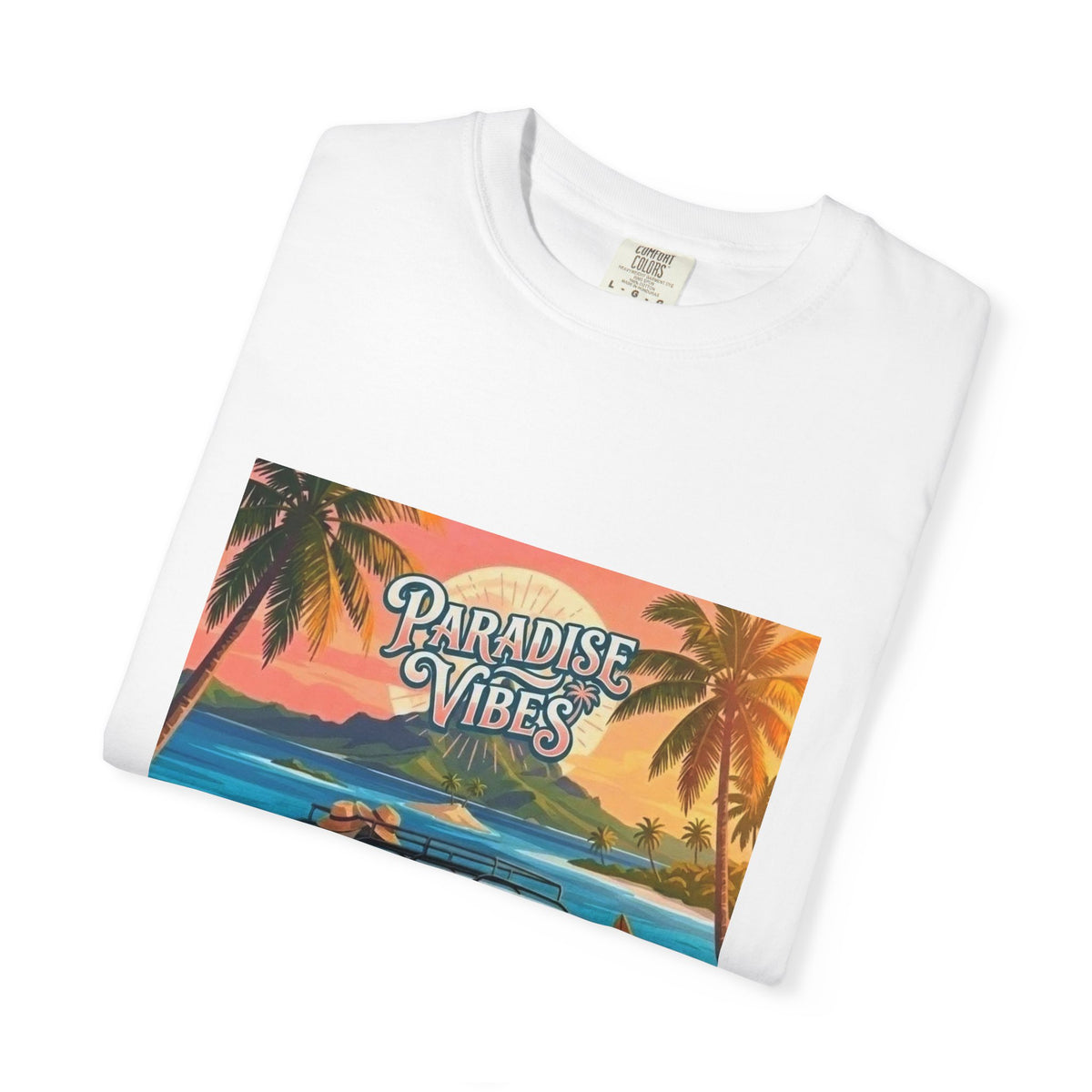 Unisex Beach Van T-Shirt — "Paradise Vibes" Surf Camper Graphic Tee