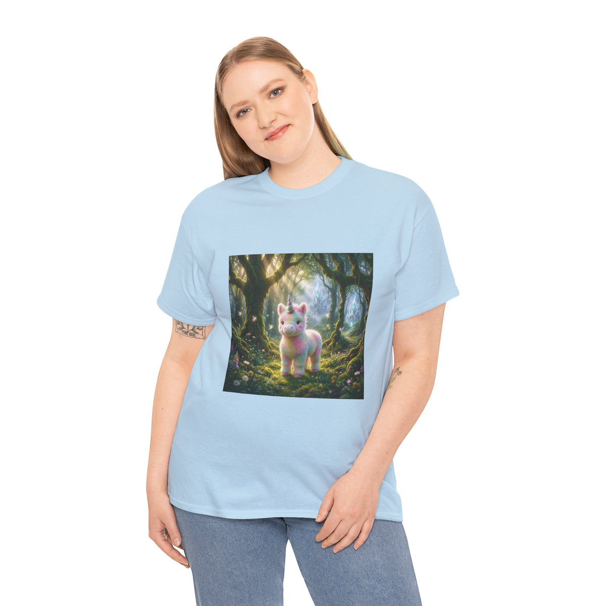 Cute Fantasy Cat T-Shirt — Whimsical Forest Kitten Tee
