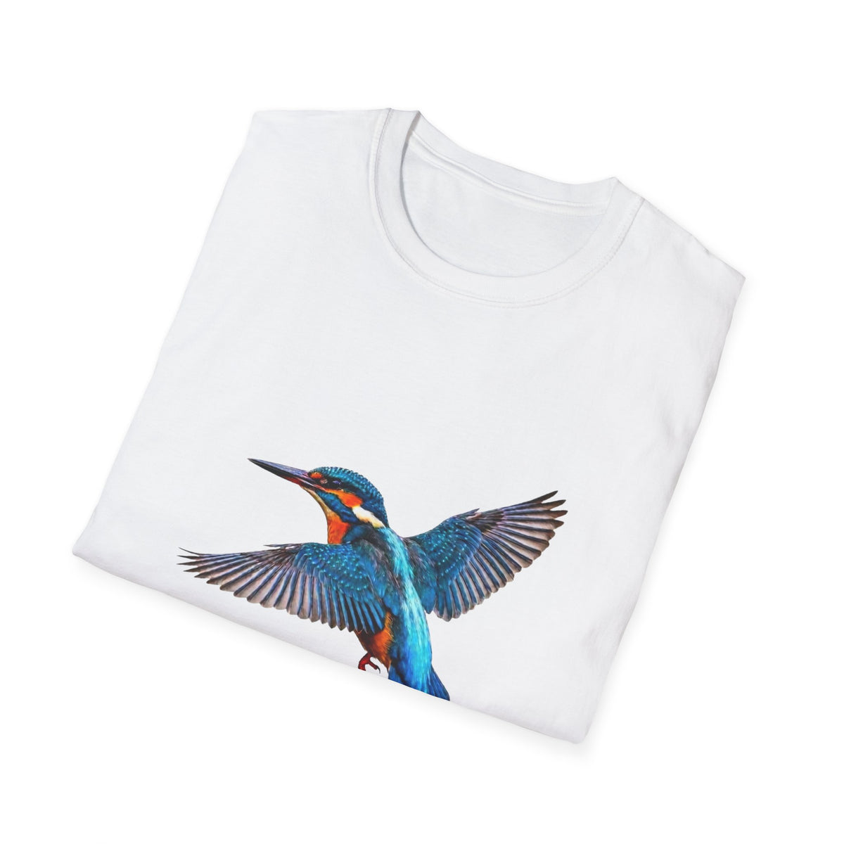 Kingfisher 'Born to Fly Free' T-Shirt — Nature Lover Graphic Tee