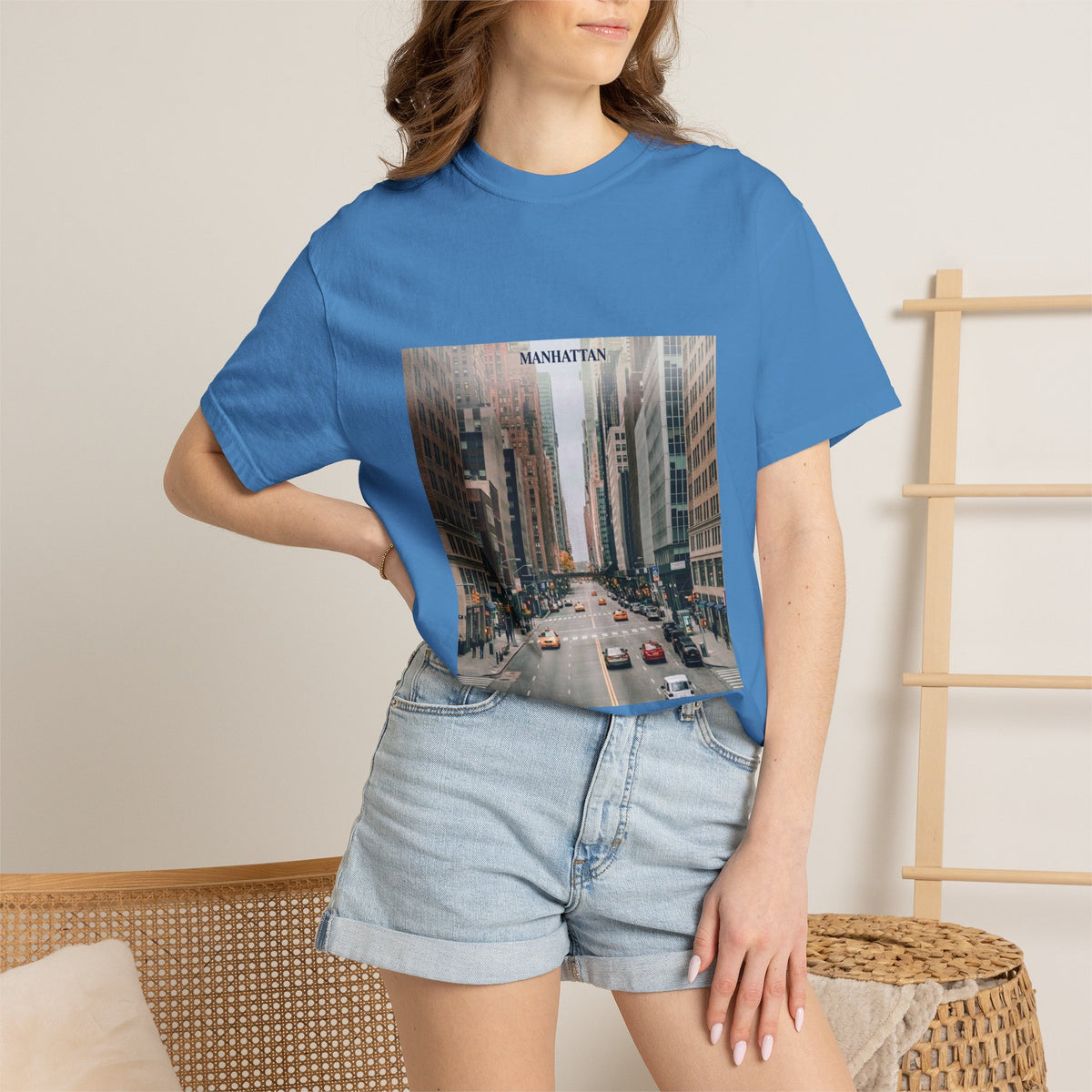 Manhattan Street Photo T-Shirt — Vintage NYC Cityscape Tee