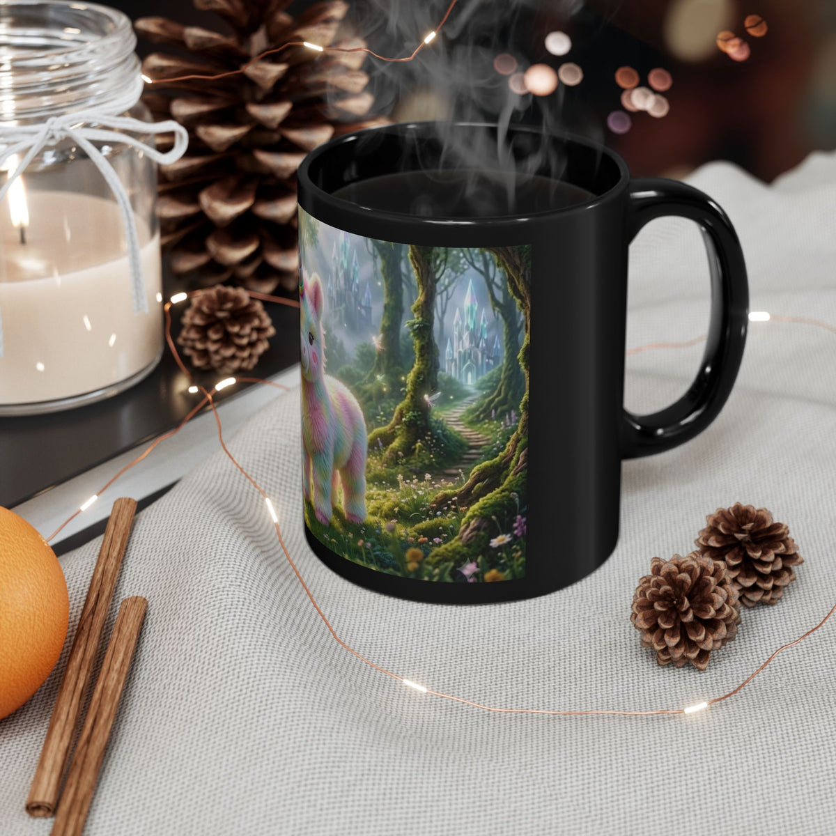 Magical Pastel Unicorn Forest Mug — Cute Rainbow Unicorn Coffee Cup (11oz, 15oz)