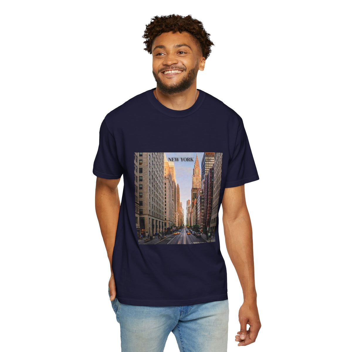 New York City Street Photo T-Shirt — Urban Sunset Skyline Tee