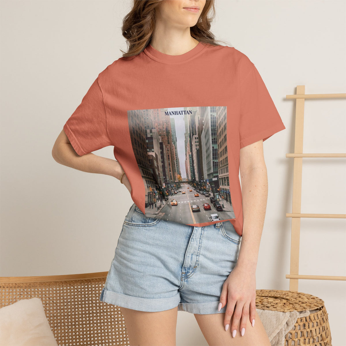 Manhattan Street Photo T-Shirt — Vintage NYC Cityscape Tee