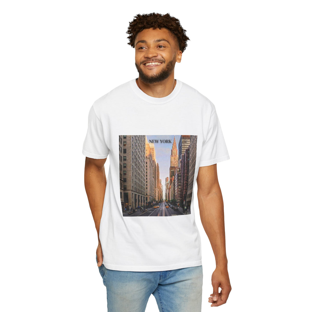 New York City Street Photo T-Shirt — Urban Sunset Skyline Tee