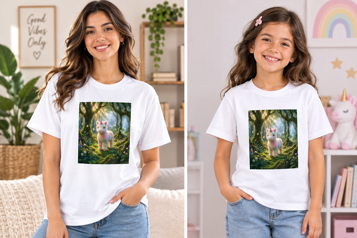 Cute Fantasy Cat T-Shirt — Whimsical Forest Kitten Tee