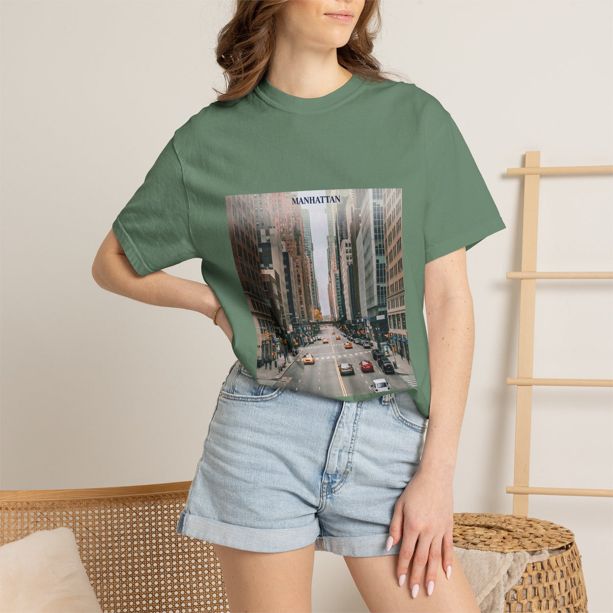 Manhattan Street Photo T-Shirt — Vintage NYC Cityscape Tee