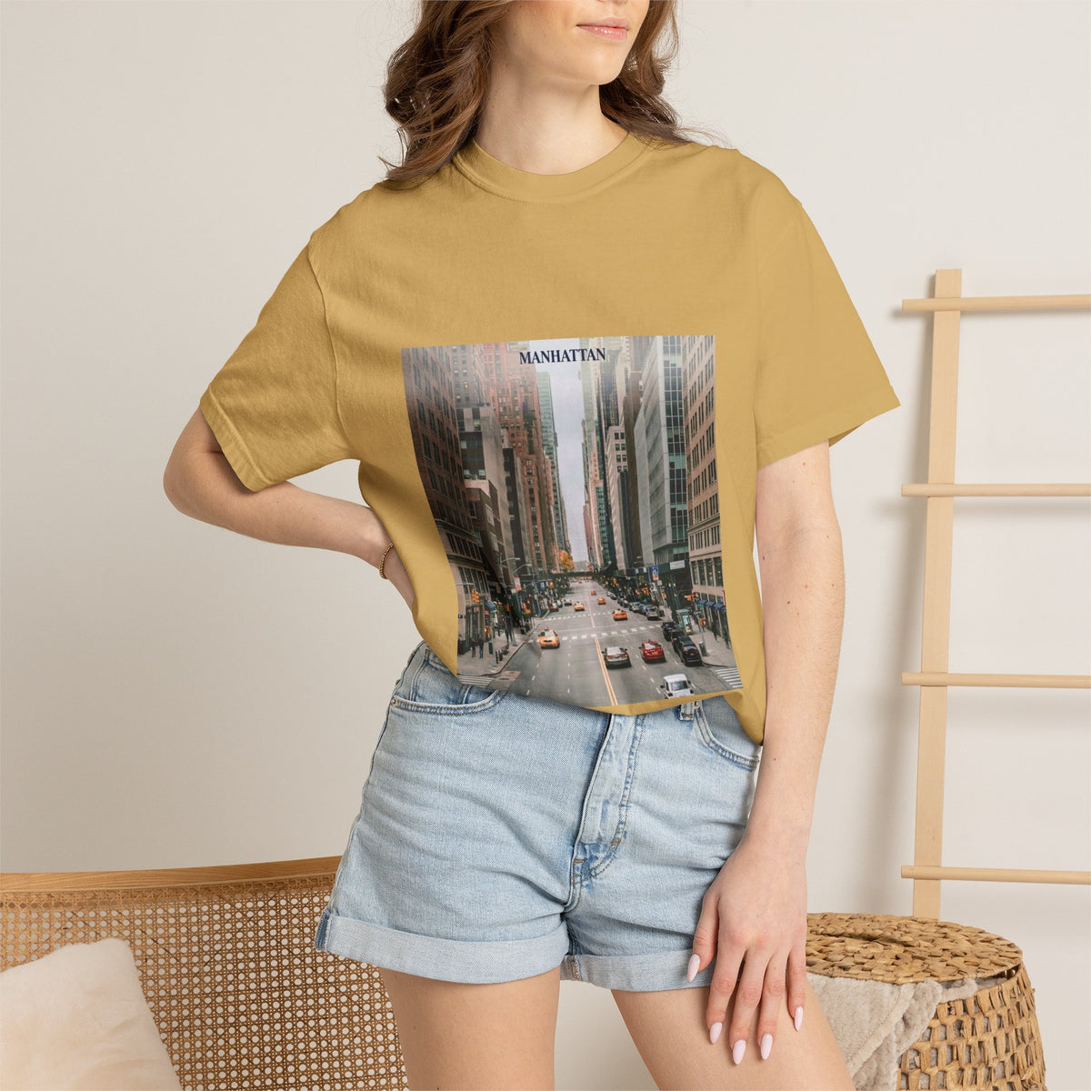 Manhattan Street Photo T-Shirt — Vintage NYC Cityscape Tee