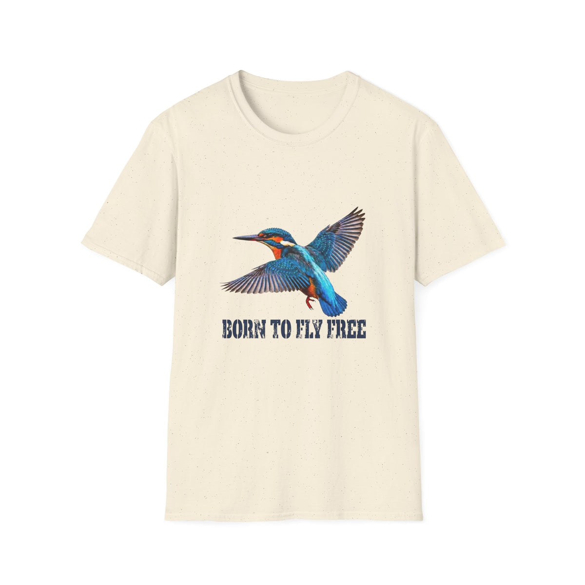 Kingfisher 'Born to Fly Free' T-Shirt — Nature Lover Graphic Tee