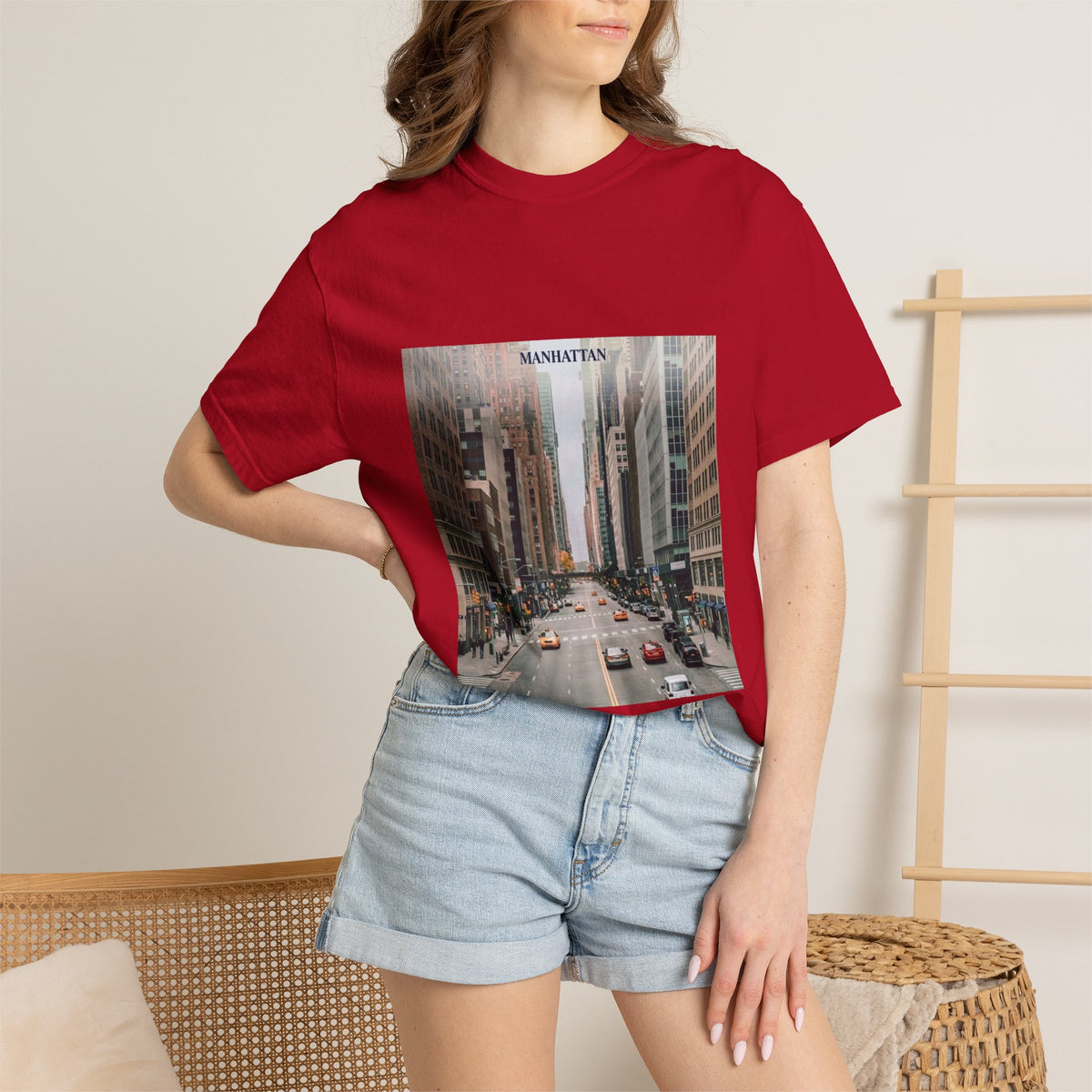 Manhattan Street Photo T-Shirt — Vintage NYC Cityscape Tee