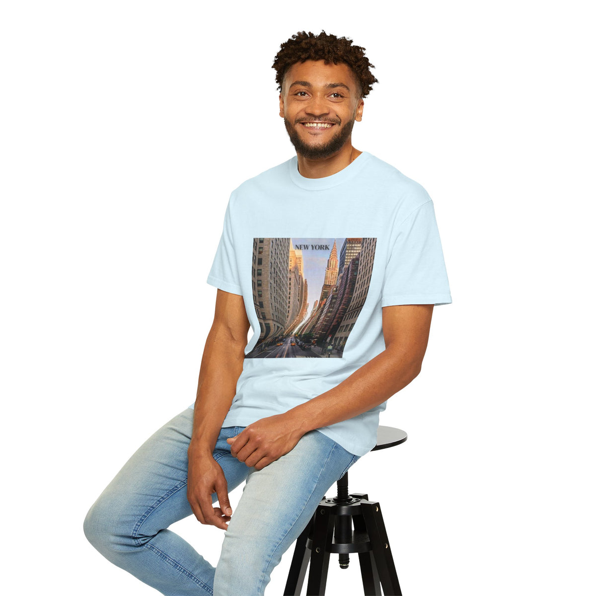 New York City Street Photo T-Shirt — Urban Sunset Skyline Tee