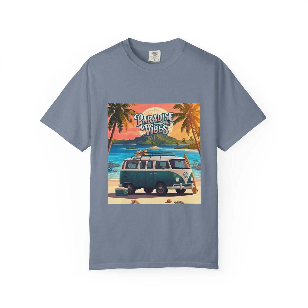 Unisex Beach Van T-Shirt — "Paradise Vibes" Surf Camper Graphic Tee
