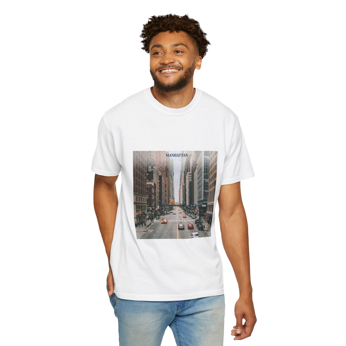 Manhattan Street Photo T-Shirt — Vintage NYC Cityscape Tee