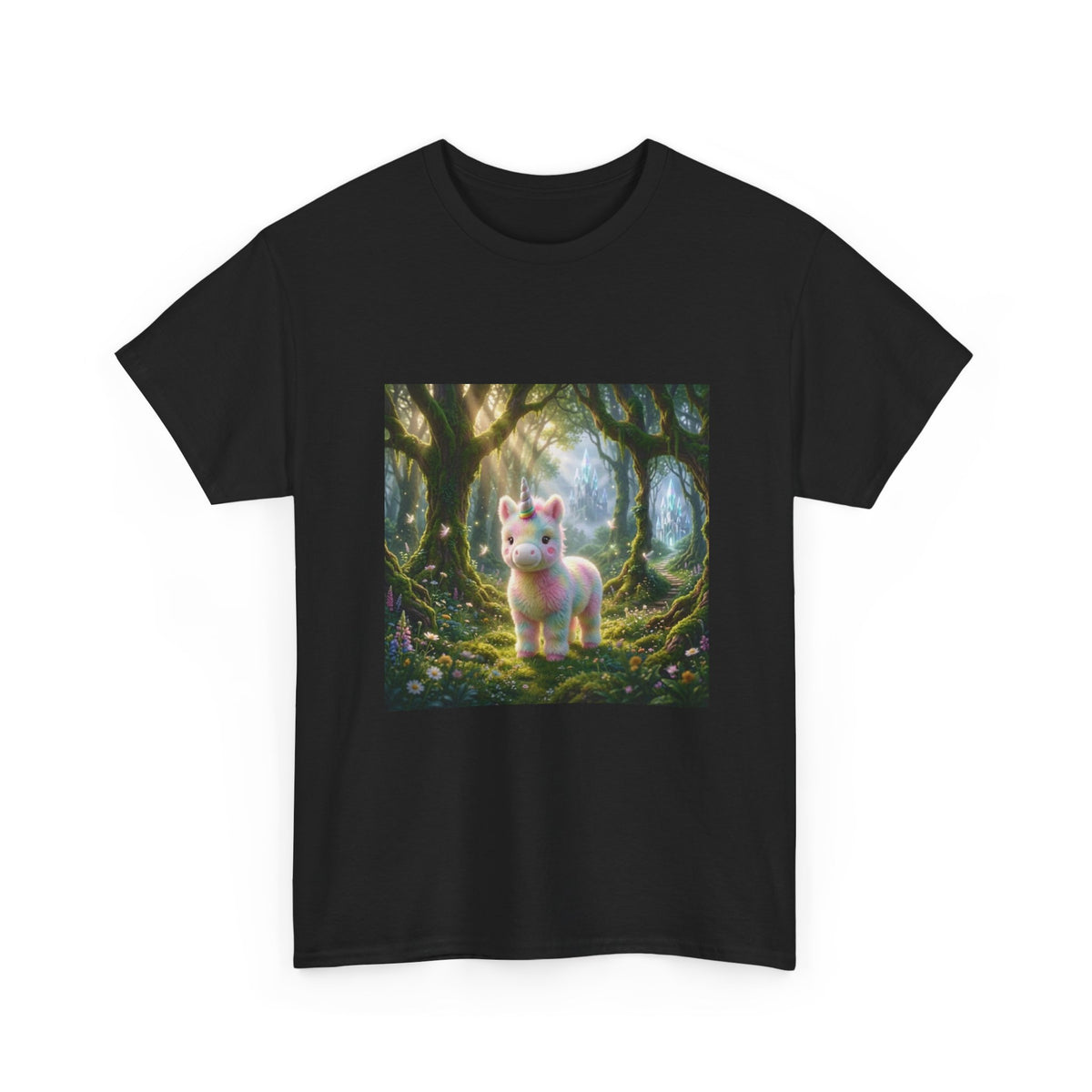 Cute Fantasy Cat T-Shirt — Whimsical Forest Kitten Tee