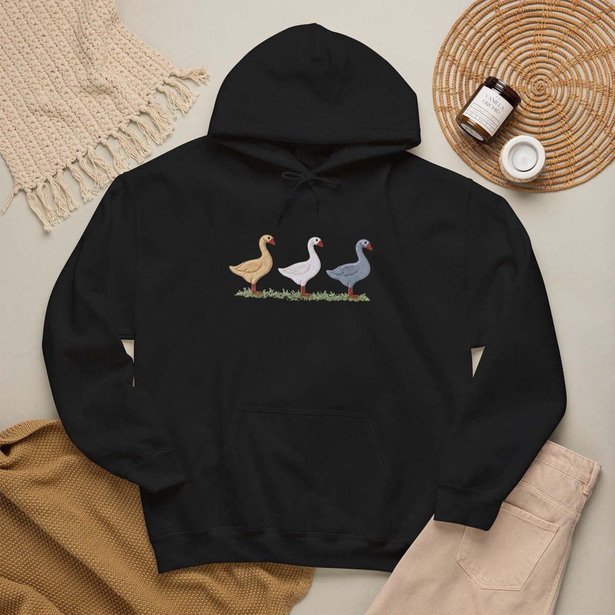 Unisex Duck Graphic Hoodie – Cozy Bird Lover Sweatshirt, Casual Pullover Hoodie