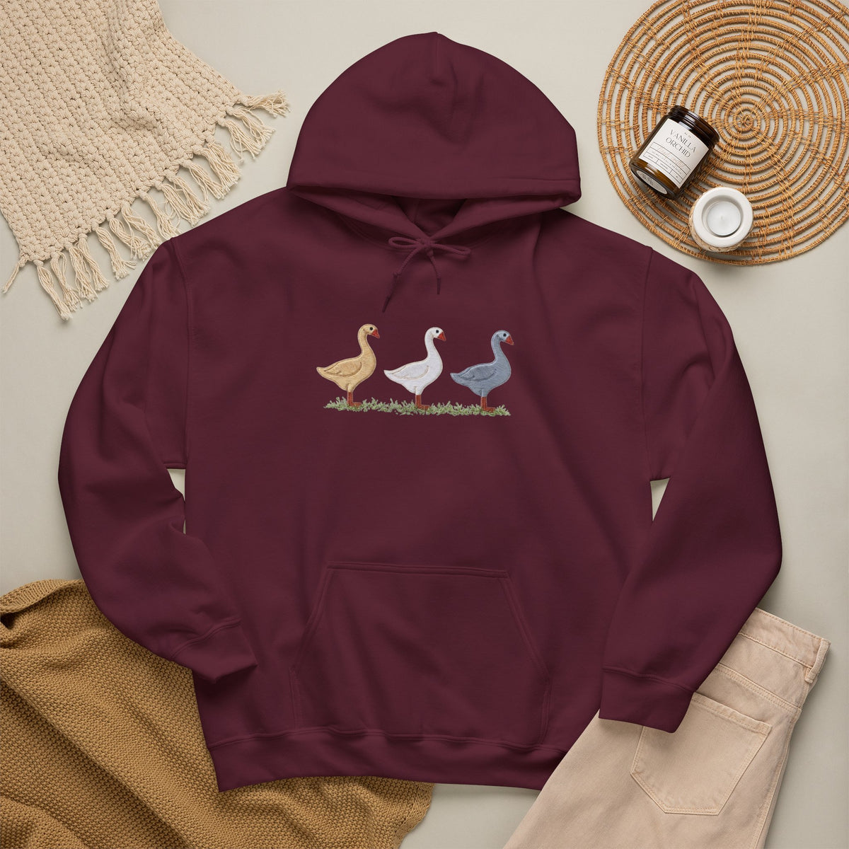 Unisex Duck Graphic Hoodie – Cozy Bird Lover Sweatshirt, Casual Pullover Hoodie