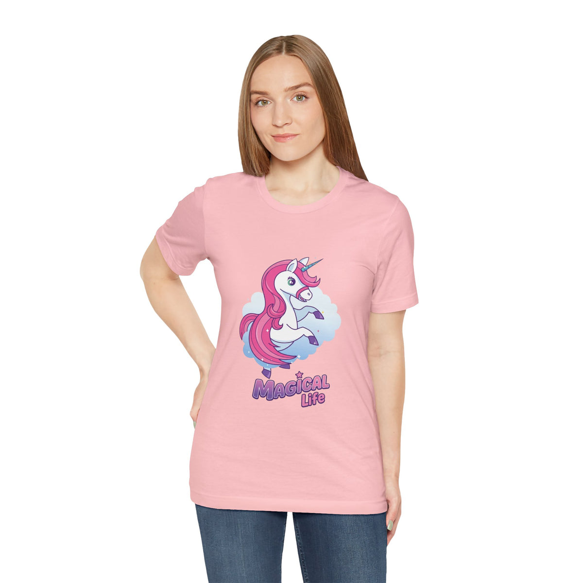 Magical Life Unicorn Tee - Cute Pink Unicorn Graphic T-Shirt for Kids & Teens