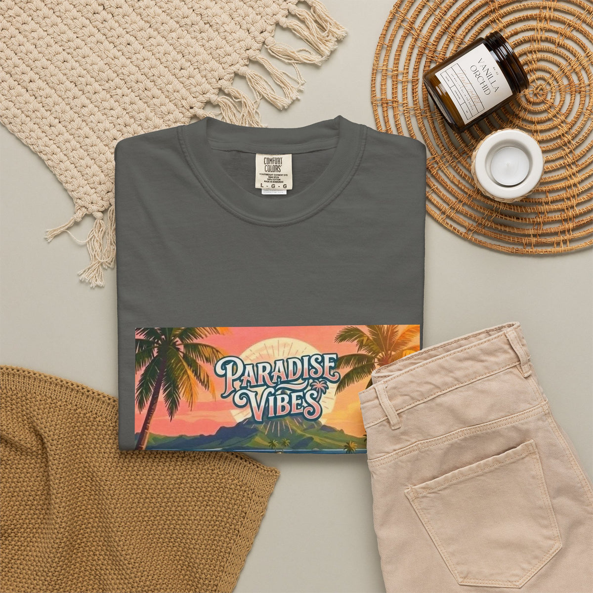 Unisex Beach Van T-Shirt — "Paradise Vibes" Surf Camper Graphic Tee