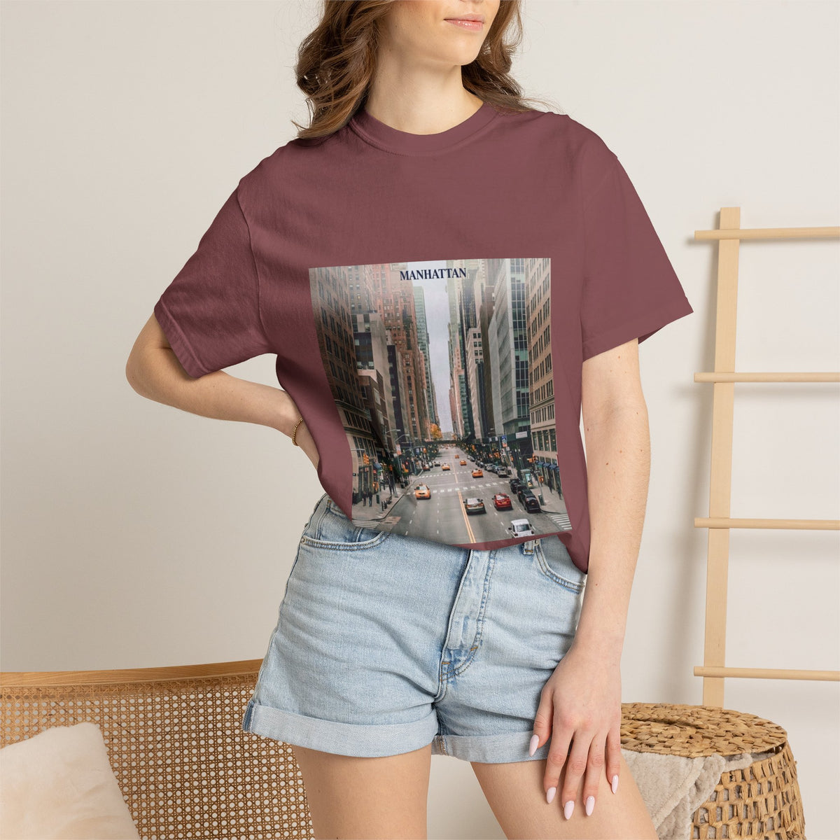 Manhattan Street Photo T-Shirt — Vintage NYC Cityscape Tee
