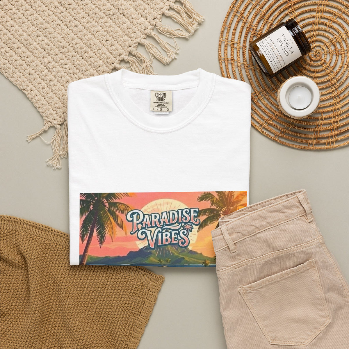 Unisex Beach Van T-Shirt — "Paradise Vibes" Surf Camper Graphic Tee